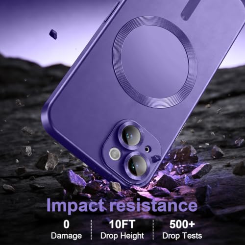 Coque iPhone 15 antichoc avec protection objectif intégrée et aimant MagSafe violet - 4