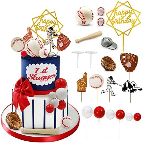 Baseball Cake Decorations Sports Theme Party Decoration Supplies Baseball Themed Happy Birthday Cake Topper Party Decorations