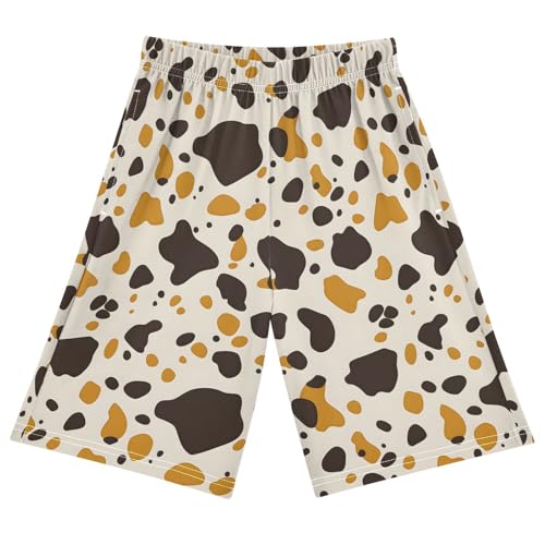ALAZA Cow Black Print Pajama Shorts Sleep Shorts Pant Lounge Pajama Bottoms Elastic Waist with Pockets