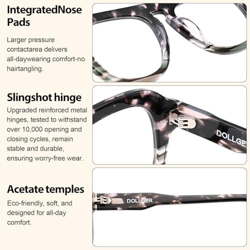 Image of Dollger Aviator Blue Light Glasses for Men Women Acetate Anti Bluelight Blocking Glasses for Computer Fashion Eyeglasses