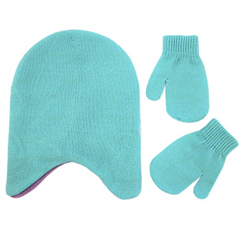 Disney Toddler Girls Frozen Elsa Winter Hat and Mitten Set, Blue/Purple, Age 2-42