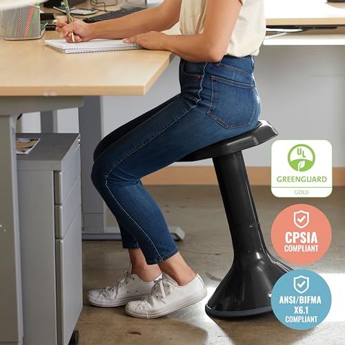 Image of ECR4Kids ACE Active Core Engagement Wobble Stool, 20-Inch Seat Height, Flexible Seating, Black