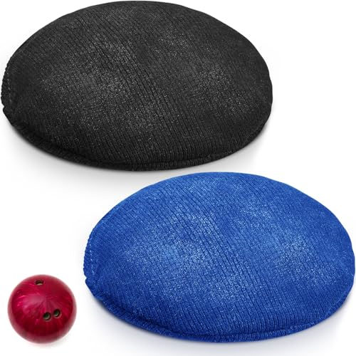 Lewtemi 2 Pcs Bowling Rosin Grip Bag Powder Bowling Grip Sack for Drying Hands Golf Accessories (Black Dark Blue 4 Inch)