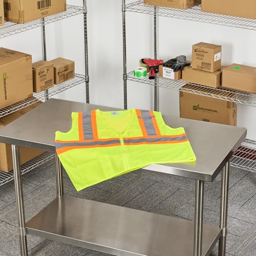 Image of Restaurantware Reflective Safety Vest 20 Count 29.213 x 30.315 Inches High Visibility Multi-Pocket Zipper Front Safety Vest