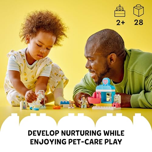 Lego 6474612 Duplo Town Visit To The Vet Clinic Pet-Care Role-Play Toy, Dog, Cat And Veterinarian Figures, Social Emotional Learning Pretend Play Animal Set thumb #1