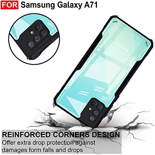Image of Zapcase Back Case Cover for Samsung A71 | Compatible for Samsung A71 Back Case Cover | 360 Degree Back Cover Case | Clear Case with Camera Protection | (TPU + PC | Matte Black)