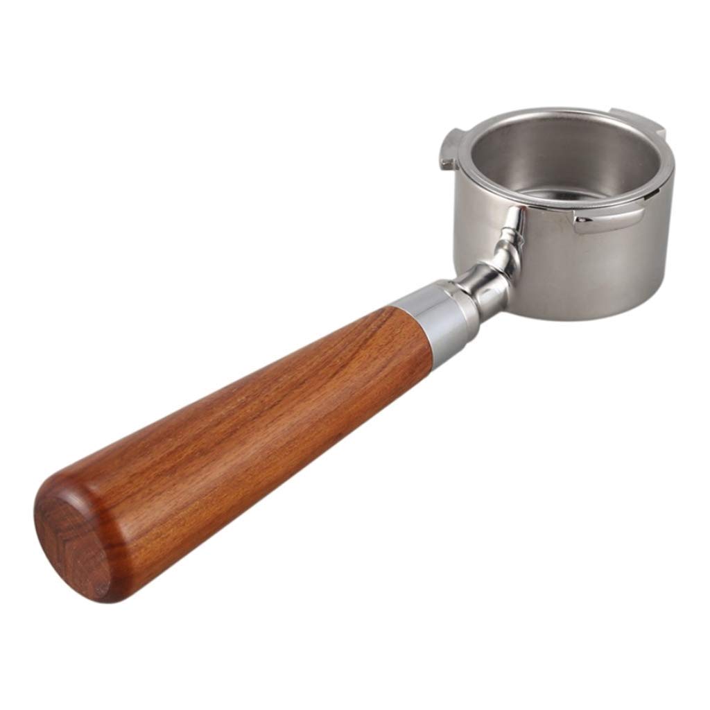 Bodenloser Siebträger Kaffee Filterkorb für 51mm Kaffeemaschine Kaffeezubehör (Braun)