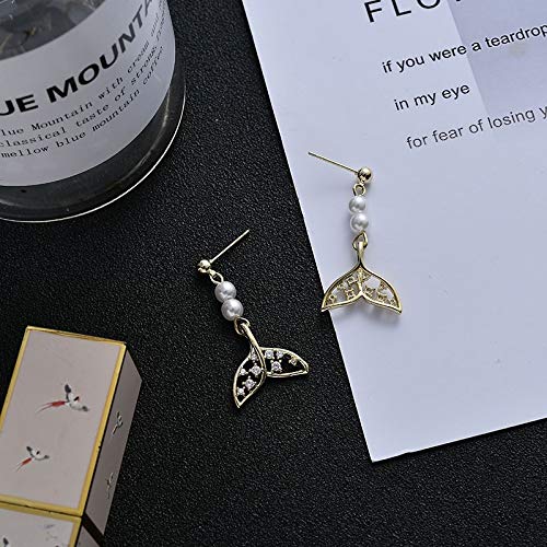 Perle boucles d'oreilles argent 925 style sirène Cellacité - 4