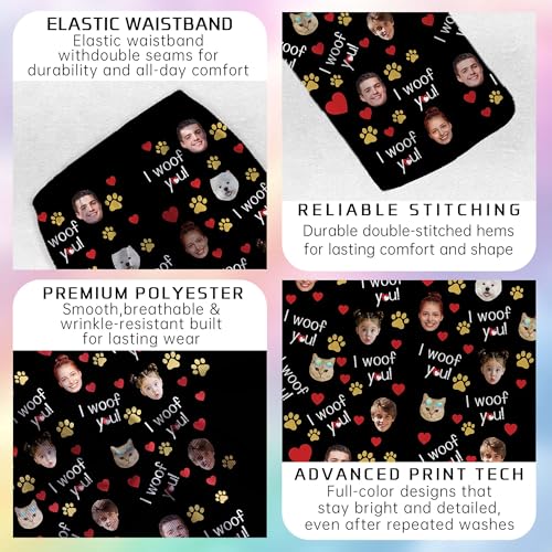 Custom Pet Pajama Personalized Pajamas Pants with Picture Name Customized PJS Pants Trousers for Men Women Family3