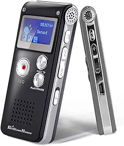 16GB Digital Voice Recorder Voice Activated Recorder with Playback Upgraded Portable Tape Recorder for Lectures, Meetings, Interviews, Portable Audio Recorder Dictaphone USB Charge, MP3, Password