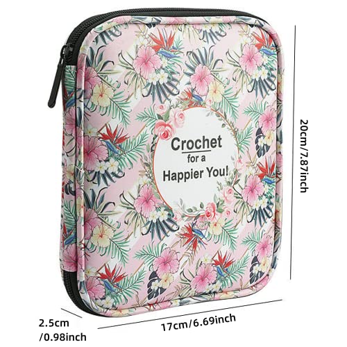 Crochet Hook Case Happy Mood Crochet Organizer Crochet Needles Storage Bag Portable Sewing Supplies Organizer Oxford Cloth Wool Crochet Organizer - Image 2
