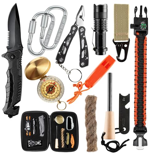 Kit De Supervivencia - Kit De Supervivencia - Kit De Supervivencia De Senderismo - Linterna - Cuchillo - Firesteel - Silbato De Supervivencia - B Kit De Supervivencia - Kit De Supervivencia - Kit De Supervivencia De Senderismo - Linterna - Cuchillo - Firesteel - Silbato De Supervivencia - B