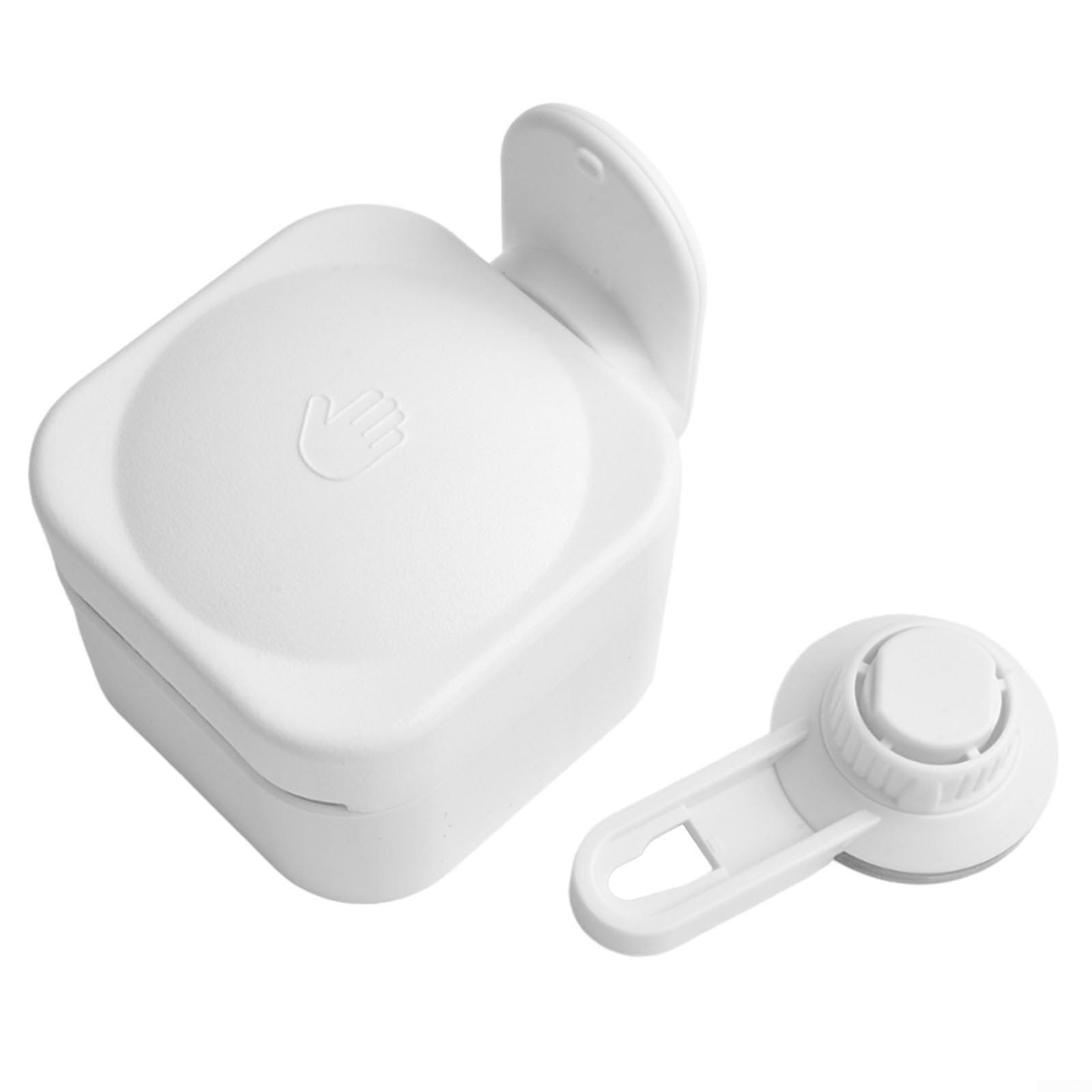 Suction Cup Soap Dispenser, Wall Mounted Bathroom Organizer, Press Type ABS Caddy (White)