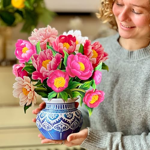 image for Freshcut Paper Pop Up Cards, Peony Paradise, 12 Inch Life Sized Foreve
