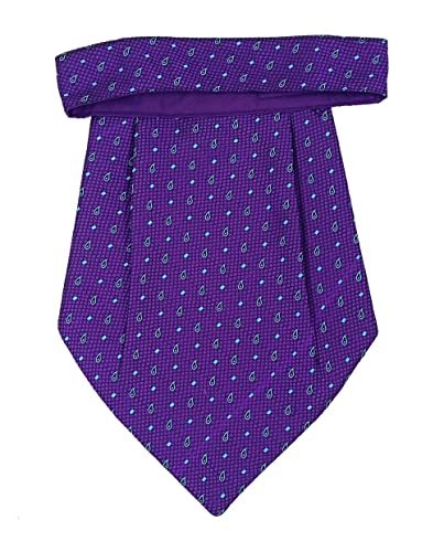 Image of formal cravat set for men with pocket square Men's Cravat Necktie, Self Design Microfiber Dark Multi color Free Size