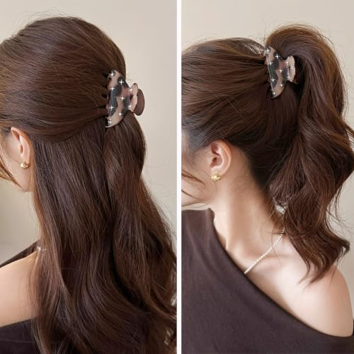 Pinzas para cabello medianas para mujer – Pinzas de agarradera fuertes de 2.5 pulgadas para cabello grueso o fino – Pinzas de garra duraderas antideslizantes miniatura 4