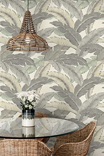 Image of Tommy Bahama - Premium Peel and Stick Wallpaper, Designer Tropical Wallpaper for Bedroom, Dorm Room Essentials, Self Adhesive, Vinyl, 30.75 Sq Ft Coverage (Swaying Palms Collection, Spa)