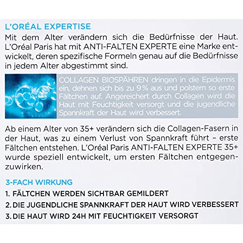 L'Oréal Paris Feuchtigkeitspflege für das Gesicht, Pflegende Anti-Aging Creme mit Kollagen Biosphären, Mildert Fältchen… - Image 4