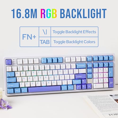Image of MechLands LEOBOG Hi98 Aluminum Alloy Wired Gaming Keyboard, 98% Hot Swappable Custom Keyboard, Programmable Gasket-Mounted Mechanical Keyboard with FR4 Plate, NKRO, RGB for Win /Mac /Linux (White)