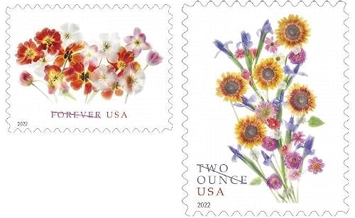 Forever Stamp: Sunflower Bouquet 2 Ounce And Tulips 1 Ounce Combination Package (1 Sheet Of Each) #TOP19