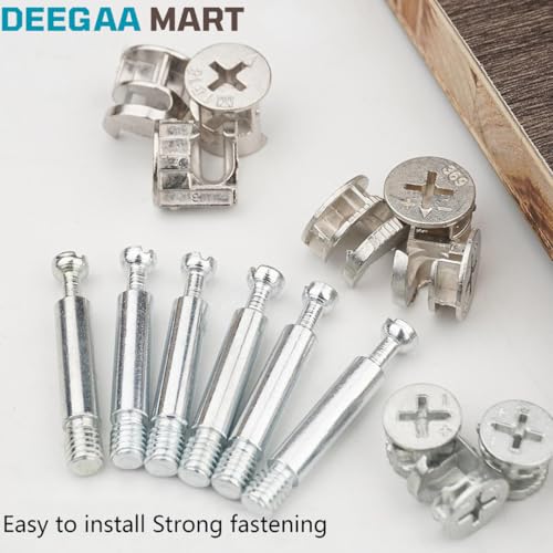 Image of Furniture Cam Screws Connector, Minifix Cam Fitting,Metal Cam Lock Nuts for Cabinet Drawer Dresser and Wardrobe Furniture,Minifix Furniture fitting Screw 20 Nos