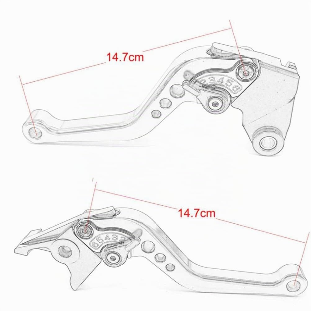 Compatibile con Honda Scrambler SCL500 CL250 CL300 CL500 CL Street 2023-2025 Leva freno corta Leva frizione, Realizzato in lega di alluminio CNC (Black)