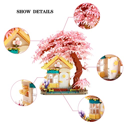 Kadablk Mirco Block Cherry Blossom Tree House Building Block Set,1500+Pcs For Adults & Kids, Construction Set #TOP1