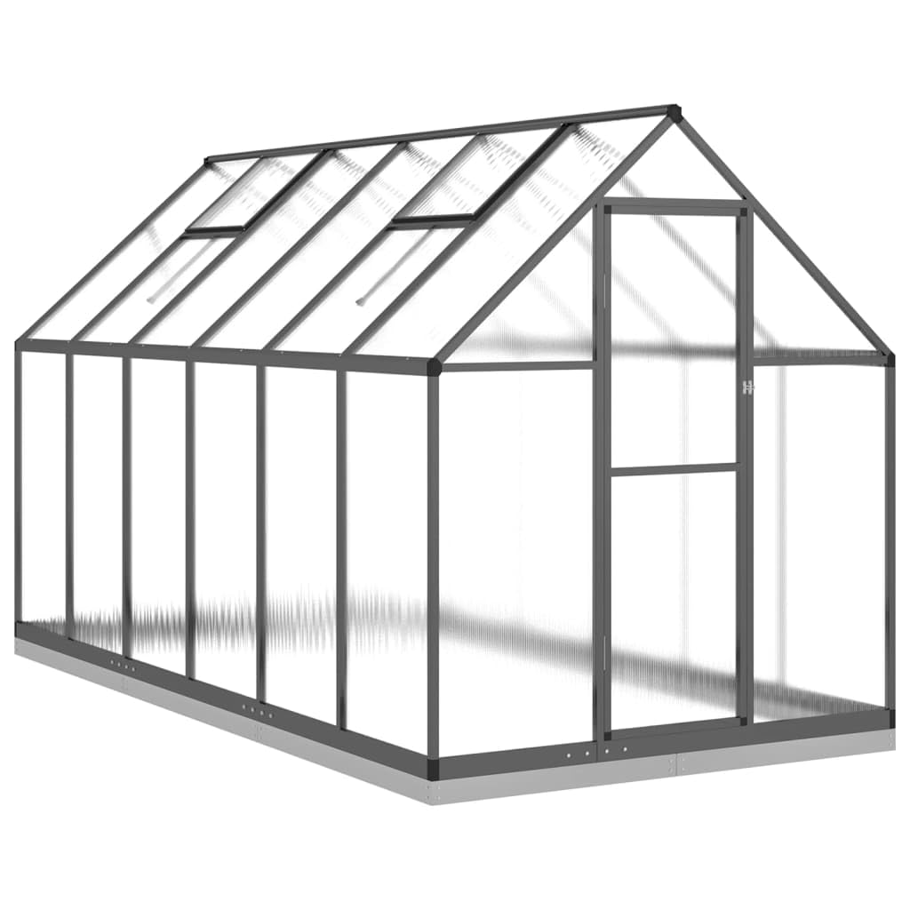 Homgoday Serra da Giardino, Telaio Serra con Base Antracite 334x169x202 cm in Alluminio, Arredo Serra Orto Serra da Balcone Serra per Orto Serra per Piante