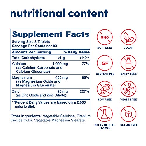 American Health Calcium Magnesium and Zinc Tablets #TOP9