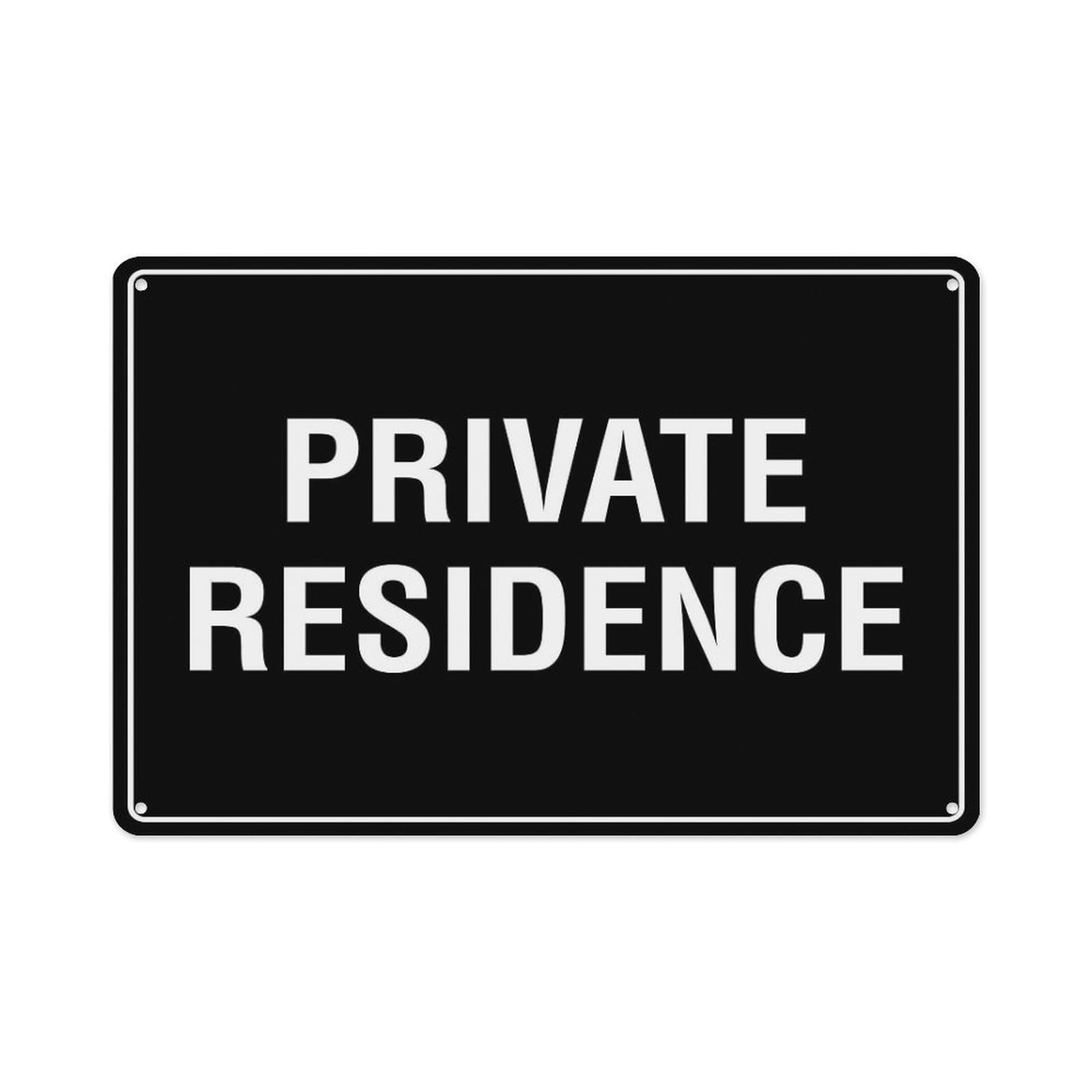 Peiyeety A01 Private Residence Sign Aluminum Tin Warning Signs For Home Outdoor Garden 12X16 Inches