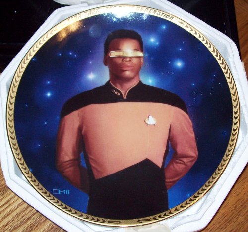 Star Trek :The Next Generation Limited Edition Plate~ Lieutenant Commander Geordi LaForge