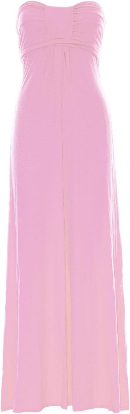 Crazy Girls Womens Boobtube Knot Front Bow Bandeau Maxi Long Dress