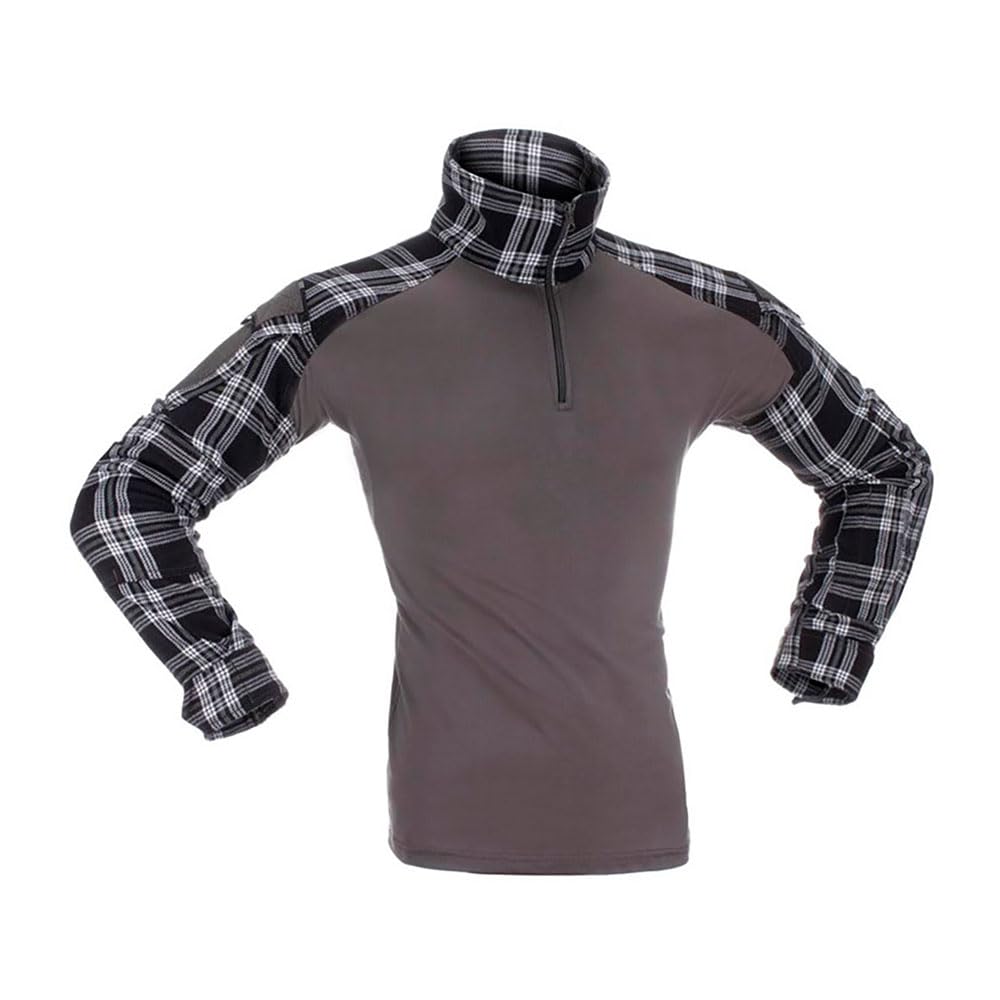 Invader Gear Camicia da uomo in flanella da combattimento Ubacs nera sotto gilet Top manica lunga
