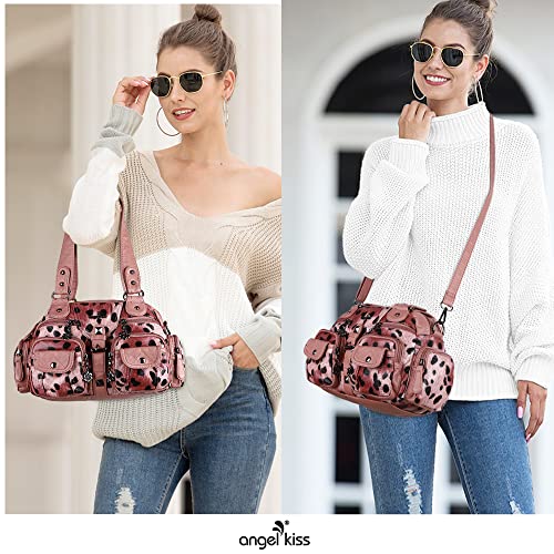 Image of Angel Kiss Hobo Crossbody Purses for Women Shoulder Bag Multipocket Soft Hobo Purses Removable Strap Leather Handbags