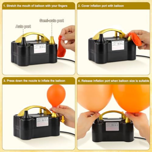 Image of IDAODAN Electric Balloon Pump, Portable Electric Balloon Blower Machine Inflator Air Pump for Party Decorations