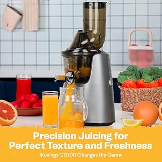 Kuvings Whole Slow Juicer C7000SW - Slow Masticating Juicer Machine with Quiet 240W Motor & BPA-Free Components - 3in Wide Mouth Feed Chute & Removable Hopper for Juices & Sorbets - White
