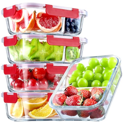 VERONES 5-Pack Glass Lunch Containers