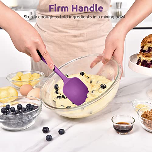 Image of U-Taste Silicone Spoon Spatula, 600F High Temp Spoonula, 11.38 inch, Purple