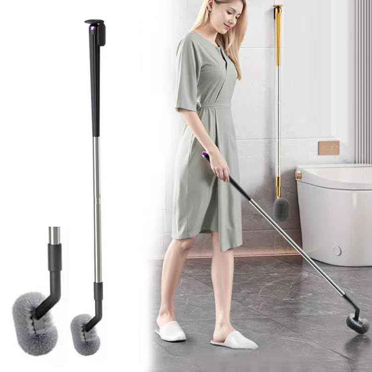Stainless Steel Toilet Brush with Long Handle and 2- Durable Bristles Magnetic Holder for Bathroom Deep Cleaning