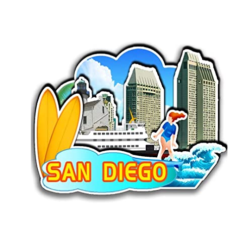 San Diego California USA - Imanes para nevera, productos de madera 3D, resistentes a la fricción, recuerdos de viaje, decoración del hogar y la cocina, 769