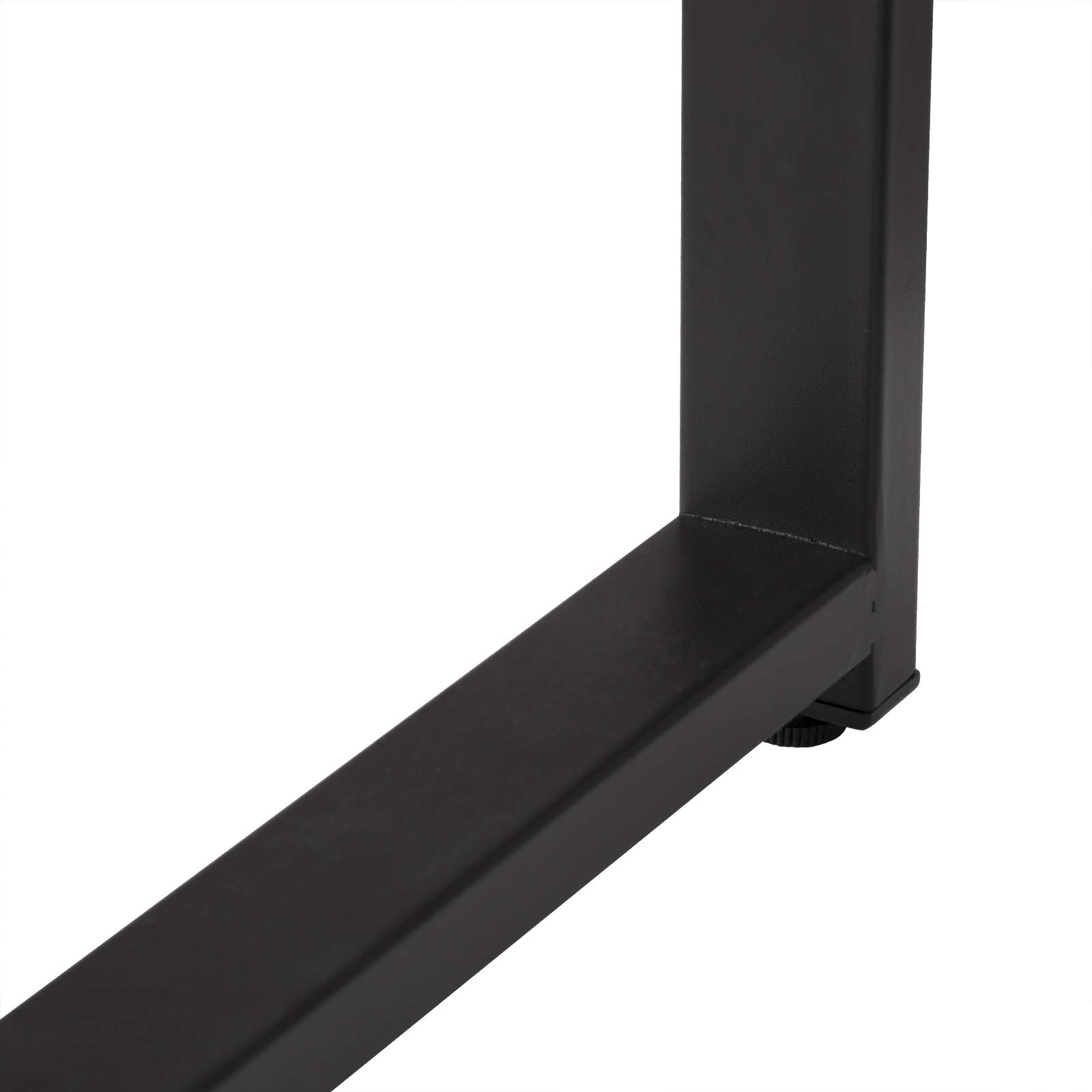 WOLTU Küche Bartisch und 2 Hocker Set Frühstück Esstisch Schwarz Couchtisch Starkes Metallgestell BT26sz+BH130sz-2