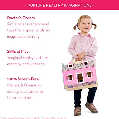 Melissa & Doug Faltbares & Tragbares Puppenhaus | Rollenspielzeug | Puppenhaus aus Holz für Kinder | 3+ | Geschenk für… – Bild 5