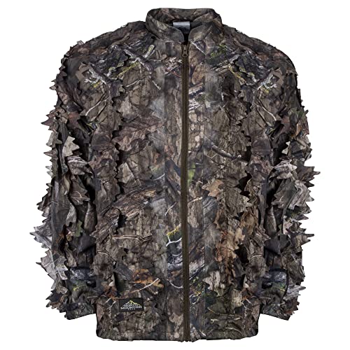 North Mountain Gear Mossy Oak Camouflage Hunting Jacket - Full Zip - Lightweight - Breathable - 3D Leafy Camo