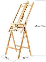 Vista 4 de Mont Marte Caballete de estudio convertible. Caballete de suelo adecuado para una variedad de tamaños de lienzo. Fácil ajuste de altura e