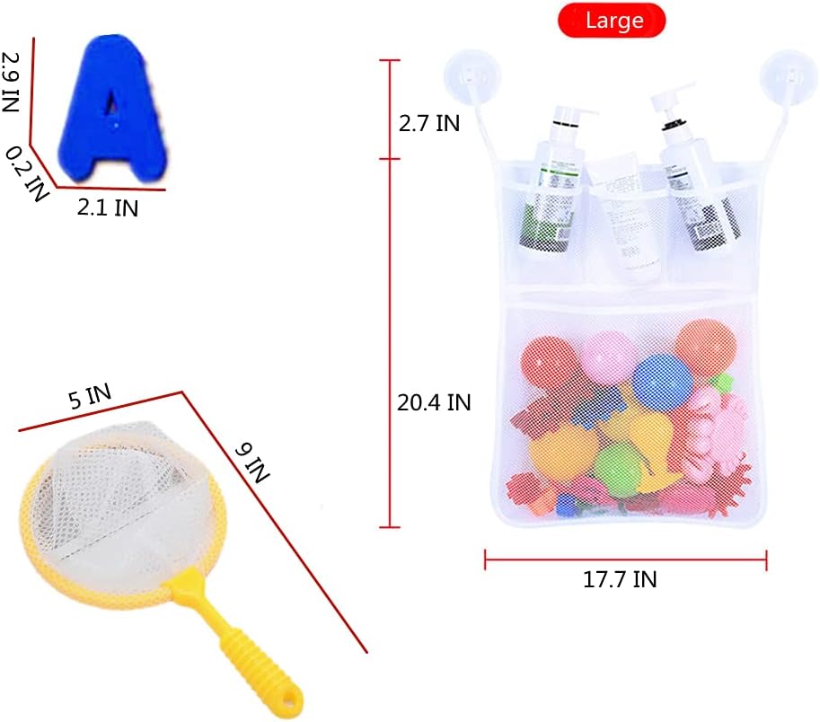 45 Pack Bath Toys for Toddlers Kids, Baby Bathtub Toys in Bathroom Pool Bath Time for 1-3-6 Year Old Boy Girls, Marine Animals Squirter Toy,Dinosaur Squeeze Toy Etc with Organizer Bag : Toys & Games