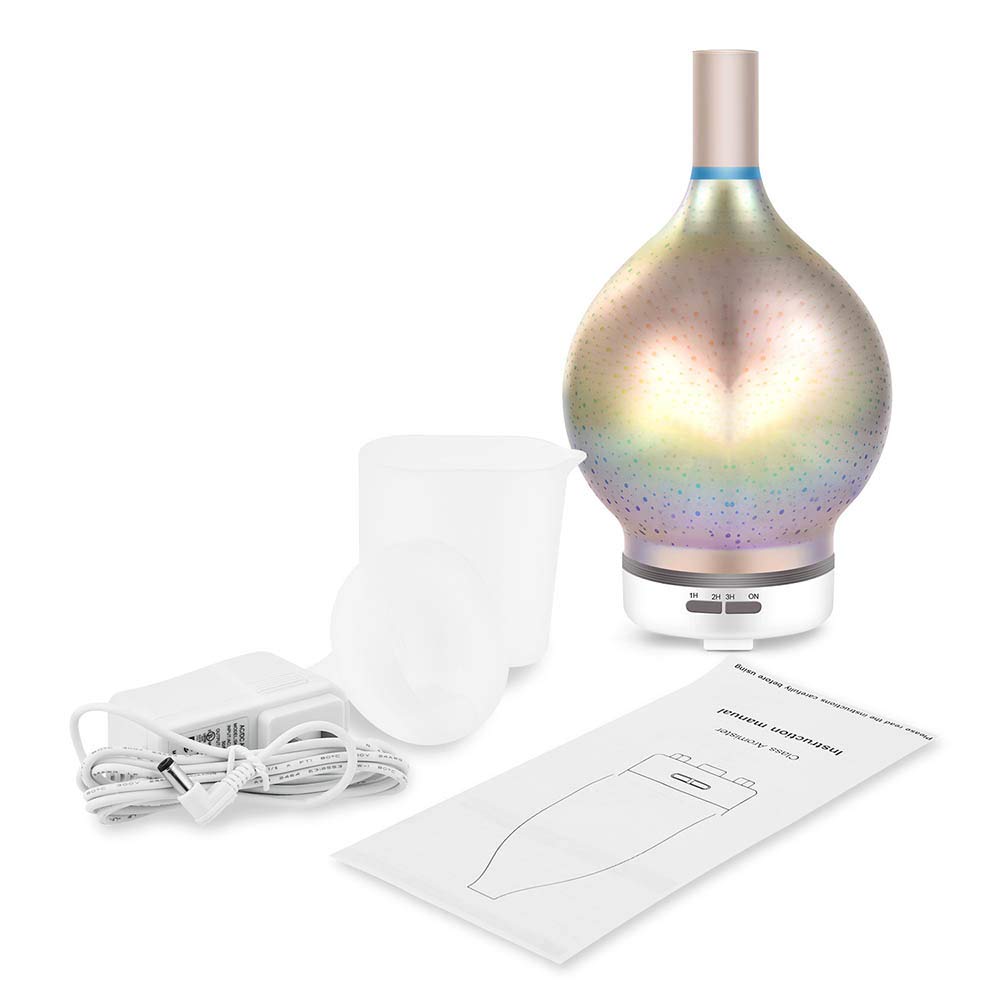 Diffisore per Oli Essenziali, Humidifier Diffusore di Aromi Diffusore di Oli Essenziali Ultrasuoni con 7 Luci LED Colorate