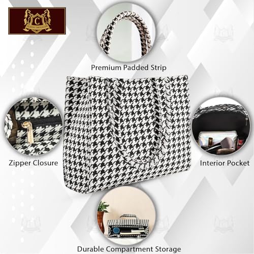 Image of Classic Smuggler Bag, Large Capacity Geometric Print Tote Bag for Women - Stylish Shoulder Handbag for Office, Shopping, and Daily Use | Lightweight & Durable Fabric Bag