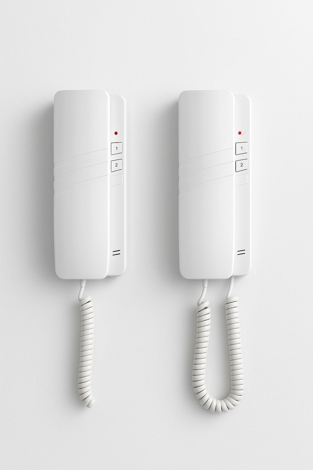 Citofono interfono 2 canali wireless senza fili intercomunicante 433Mhz distanza 500mt. Coppia di cornette da interno a parete, Ac 220v / Dc 5v - CW896