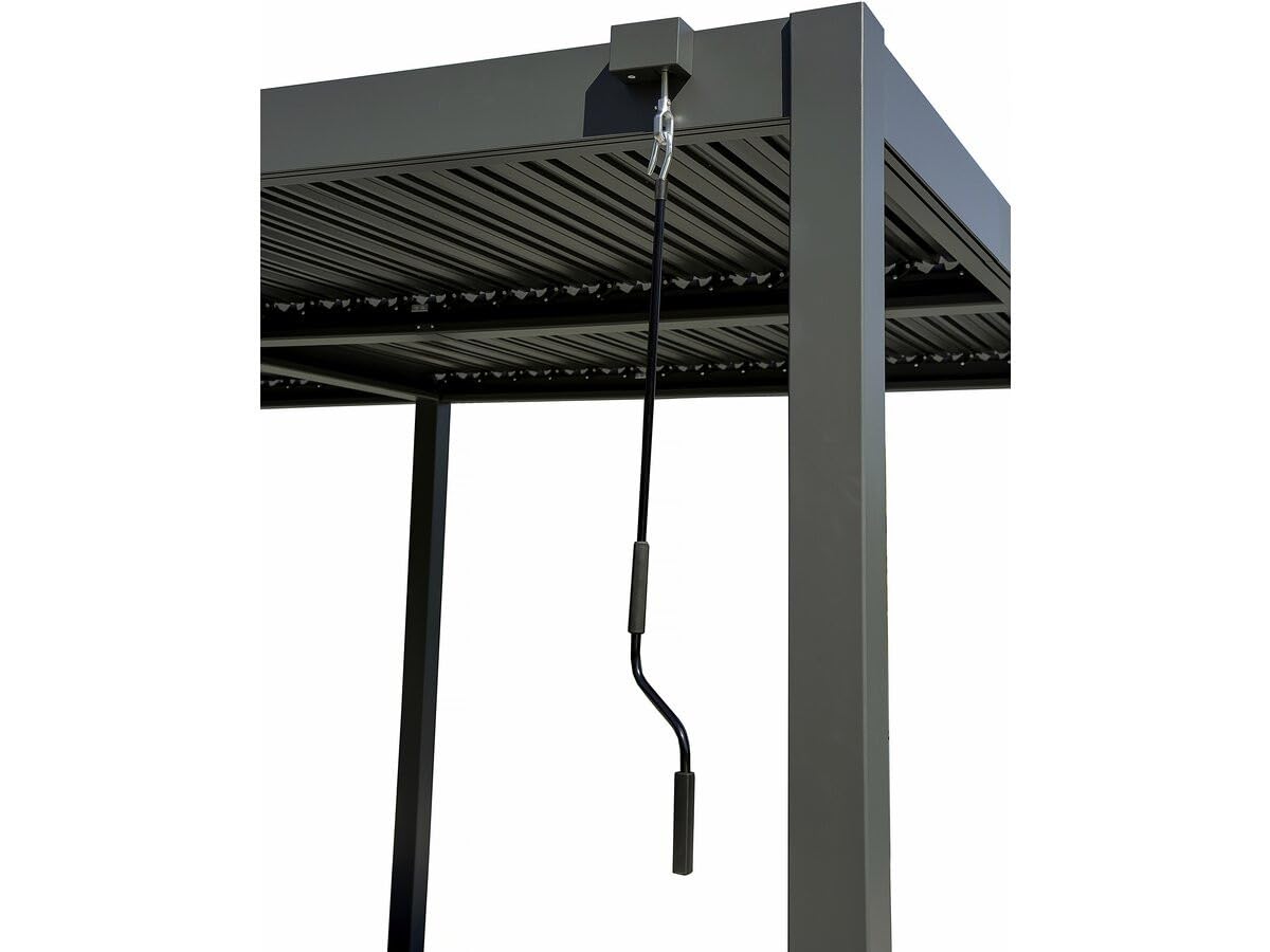 Pergola bioclimatica autoportante Kensington in alluminio - 3 x 5 m - Grigio