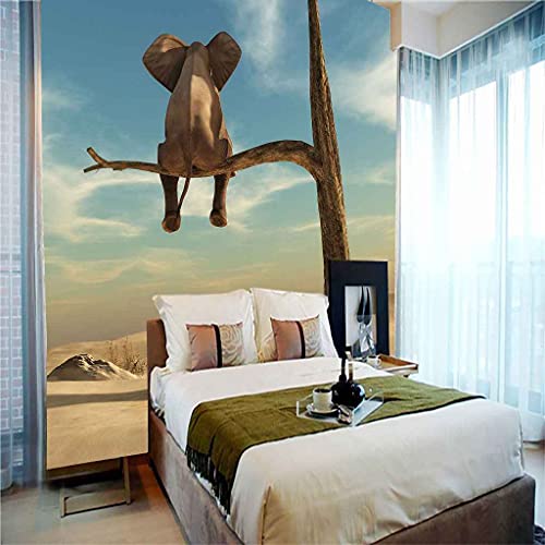 Poster Murale Éléphant Grand Format Toile Adhésive pour Décoration Restaurant
